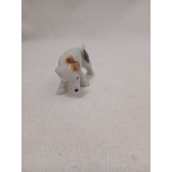 Vntg Beagle Hunting Hound Dog 3" Ceramic Figure Brown White Spots Japan Collect - Picture 9 of 15